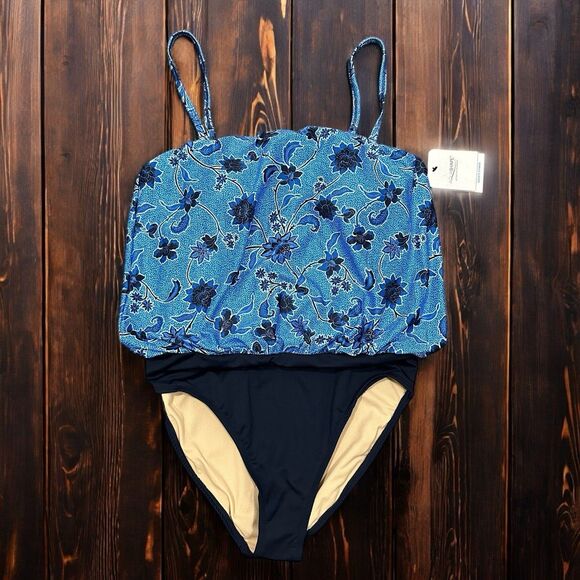 Dolfin Aquashape $79 Printed Blouson One-Piece Swimsuit size 16 Amor-capri - Picture 4 of 10